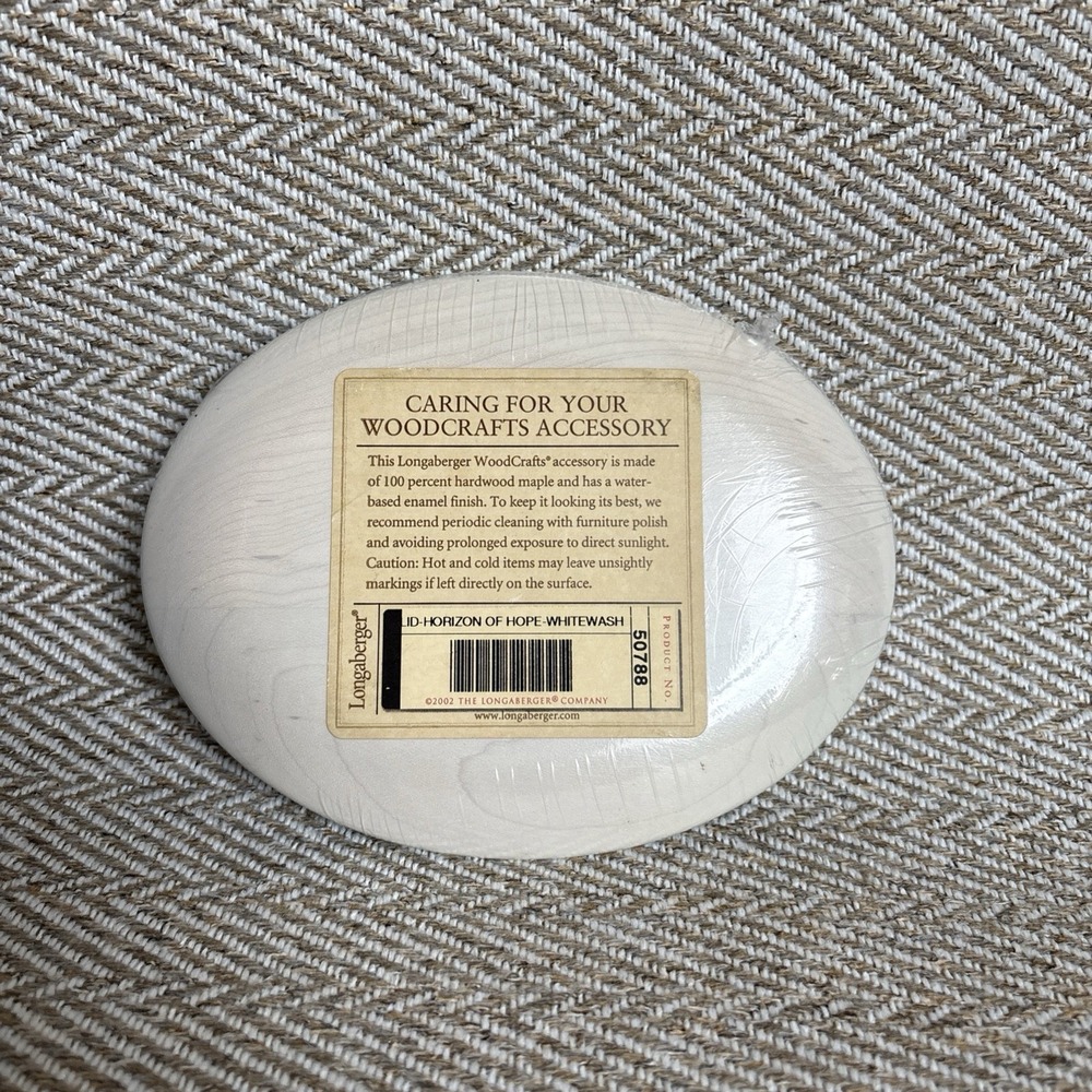 Longaberger Horizon of Hope Woodcrafts Lid White Wash 50788